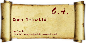 Onea Arisztid névjegykártya